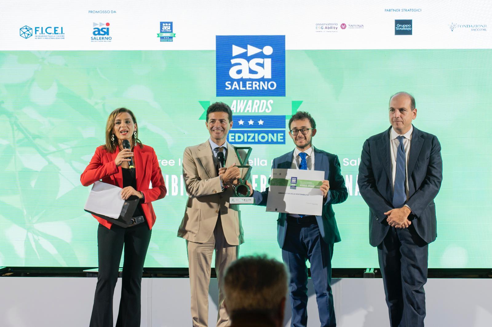 Premiati gli sforzi delle aziende salernitane per la sostenibilità agli Asi Salerno Awards, esempio nazionale di impegno green.